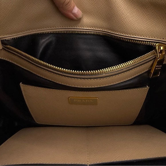 Prada Tan Gold Satchel with Elegant Hardware - Picture 6 of 11